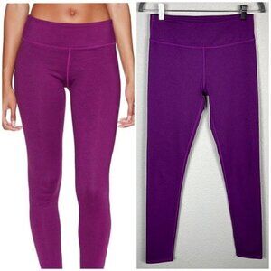 Fabletics Salar Printed PowerHold Leggings Heathered Purple Full Length 29”